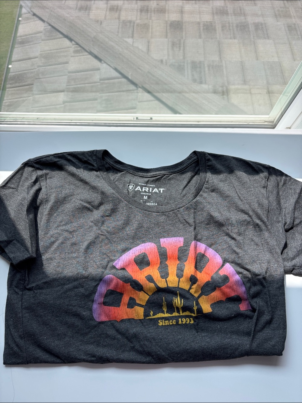 Ariat Black Graphic 'Desert Rise' Tee with Sunset Gradient